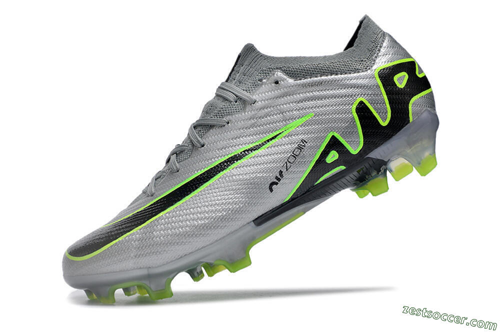 Nike Air Zoom Mercurial Vapor 15 Elite FG Low-Tops Soccer Cleats - Silver/Black/Yellow 5