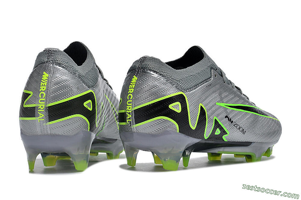 Nike Air Zoom Mercurial Vapor 15 Elite FG Low-Tops Soccer Cleats - Silver/Black/Yellow 6
