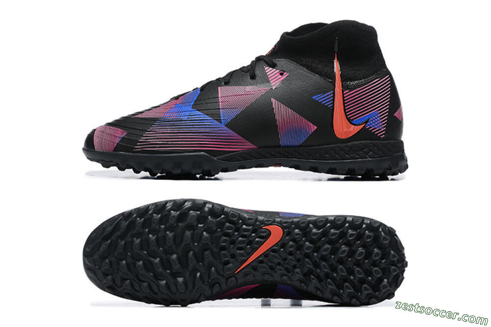 Nike Phantom Luna Elite TF High-Tops Soccer Shoes - Black/Blue/Red/Pink 1