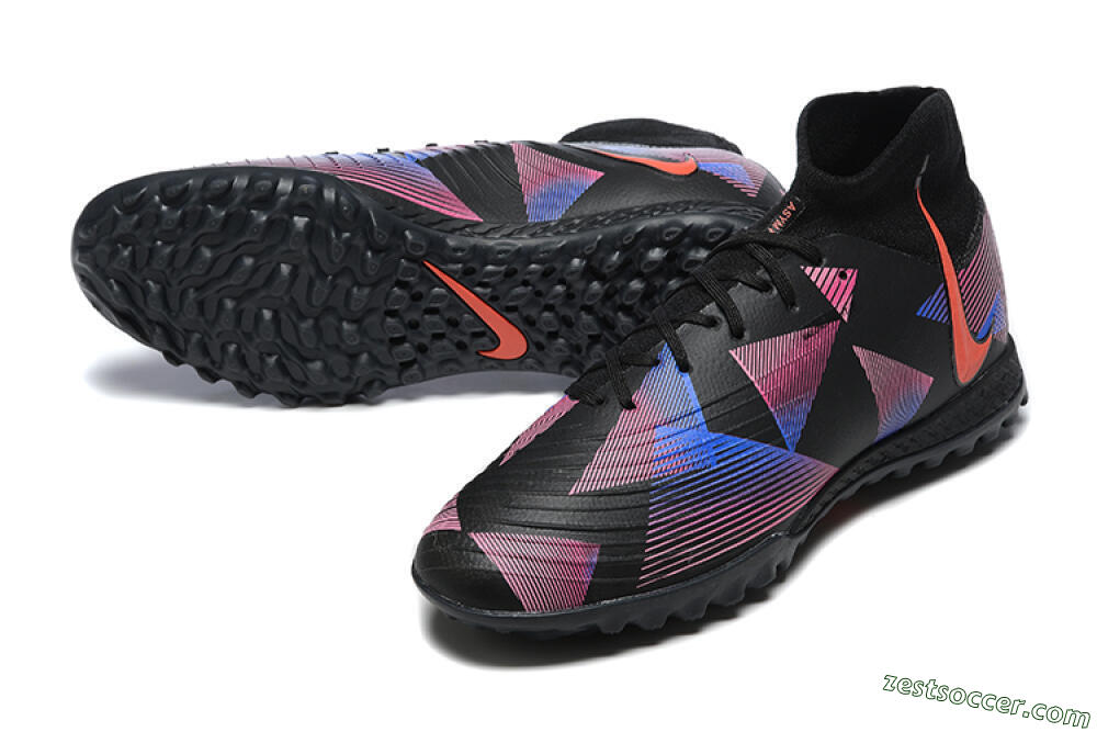 Nike Phantom Luna Elite TF High-Tops Soccer Shoes - Black/Blue/Red/Pink 3