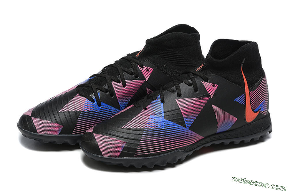 Nike Phantom Luna Elite TF High-Tops Soccer Shoes - Black/Blue/Red/Pink 5
