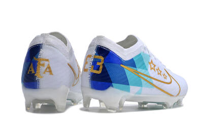 Nike Air Zoom Mercurial Vapor 15 Elite FG Low-Tops Soccer Cleats - White/Blue/Gold
