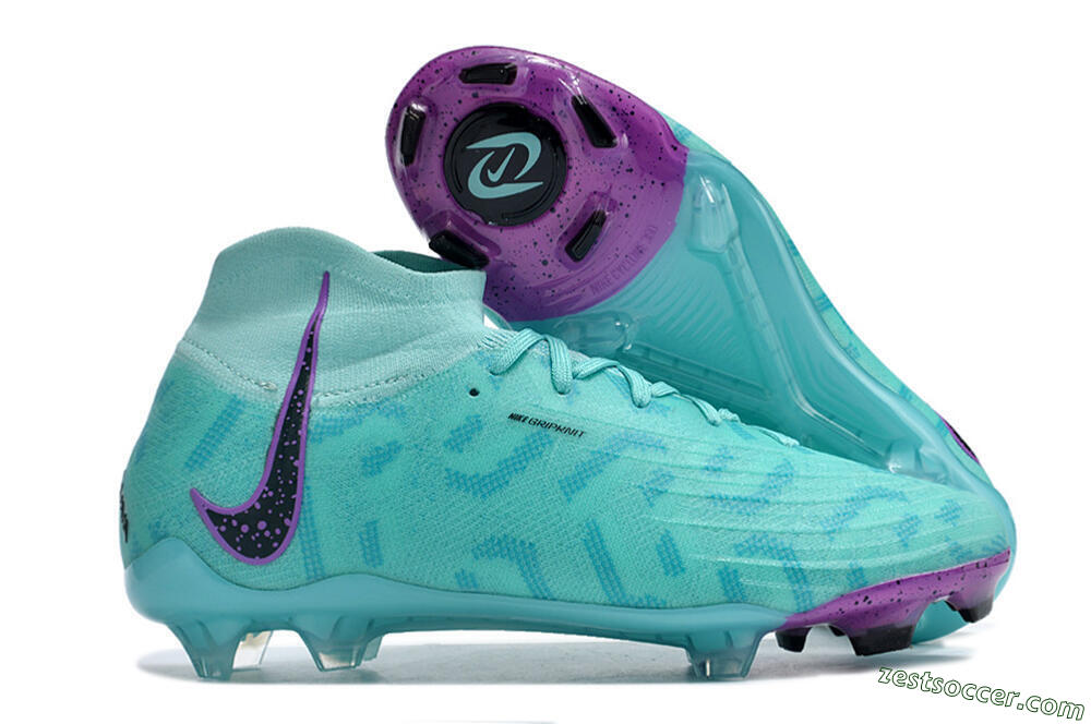 Nike Phantom Luna Elite NU FG High-Tops Soccer Cleats - Jade/Purple/Black 0