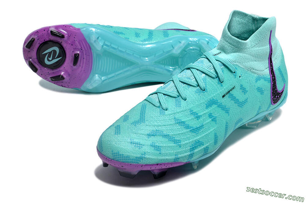Nike Phantom Luna Elite NU FG High-Tops Soccer Cleats - Jade/Purple/Black 3
