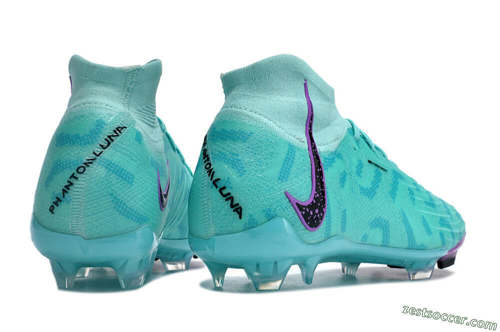 Nike Phantom Luna Elite NU FG High-Tops Soccer Cleats - Jade/Purple/Black 6