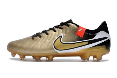 Nike Tiempo Legend 10 Pro FG Low-Tops Soccer Cleats - Gold/Black/White