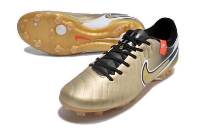 Nike Tiempo Legend 10 Pro FG Low-Tops Soccer Cleats - Gold/Black/White