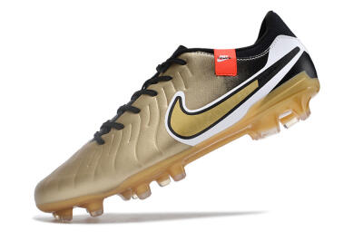 Nike Tiempo Legend 10 Pro FG Low-Tops Soccer Cleats - Gold/Black/White