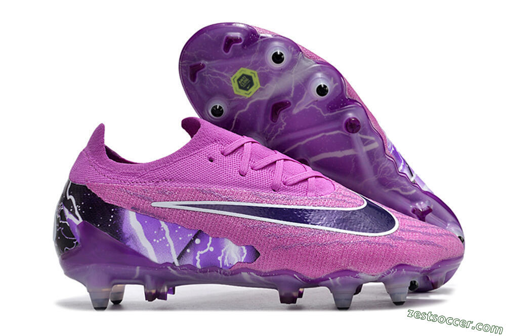 Nike Phantom GX Thunder Elite Link SG Low-Tops Soccer Cleats - Purple/White/Black 0