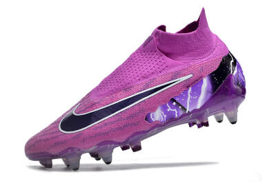 Nike Phantom GX Thunder Elite DF Link SG High-Tops Soccer Cleats - Purple/White/Black