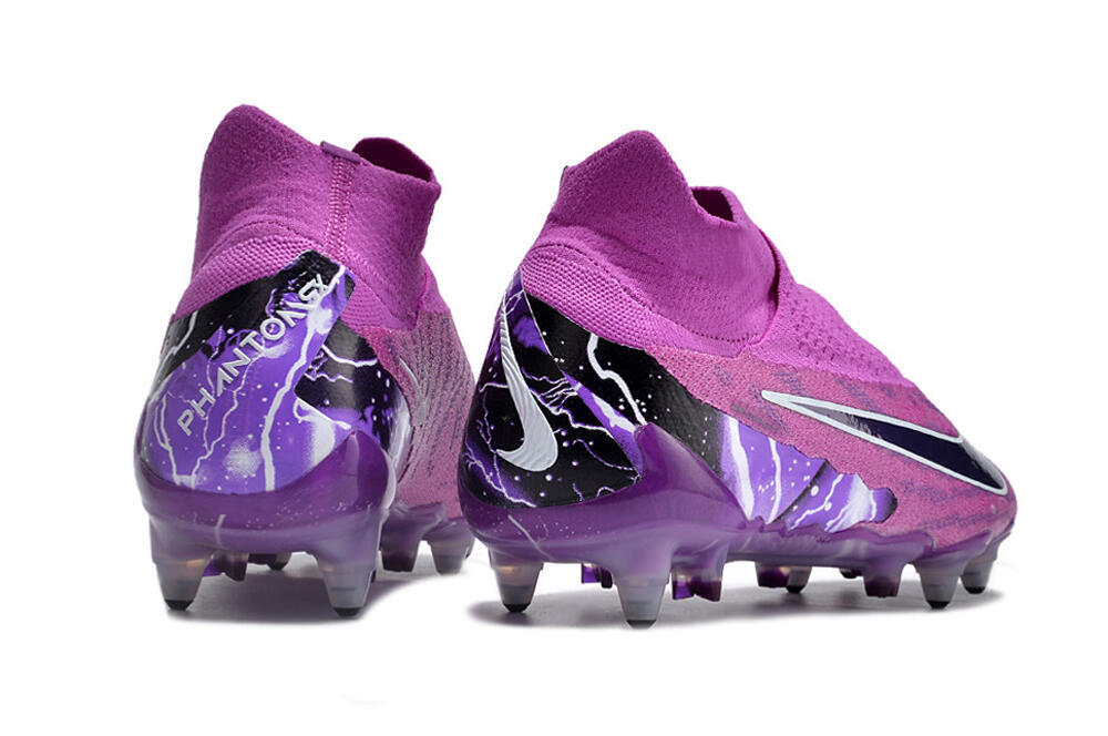 Nike Phantom GX Thunder Elite DF Link SG High-Tops Soccer Cleats - Purple/White/Black 6