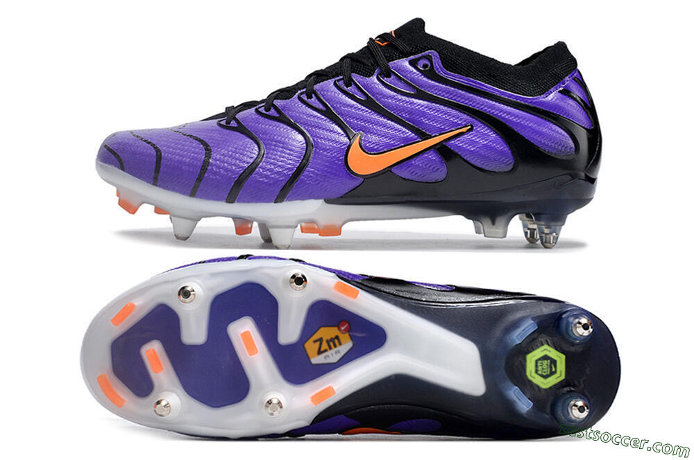 Nike Air Zoom Mercurial Vapor 15 Elite SG Low-Tops Soccer Cleats - Purple/Black/Orange 1