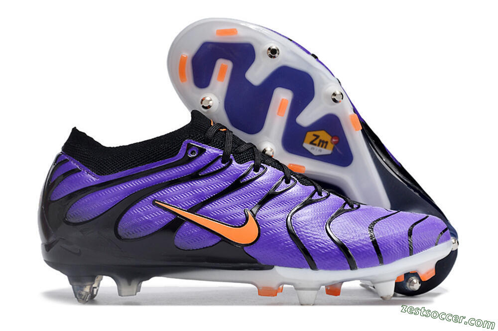 Nike Air Zoom Mercurial Vapor 15 Elite SG Low-Tops Soccer Cleats - Purple/Black/Orange 0