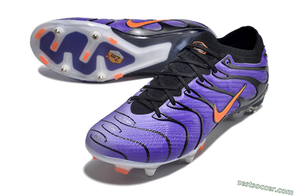 Nike Air Zoom Mercurial Vapor 15 Elite SG Low-Tops Soccer Cleats - Purple/Black/Orange 3