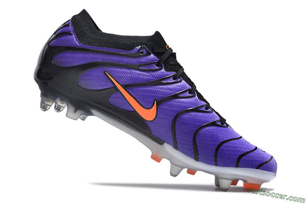 Nike Air Zoom Mercurial Vapor 15 Elite SG Low-Tops Soccer Cleats - Purple/Black/Orange 4