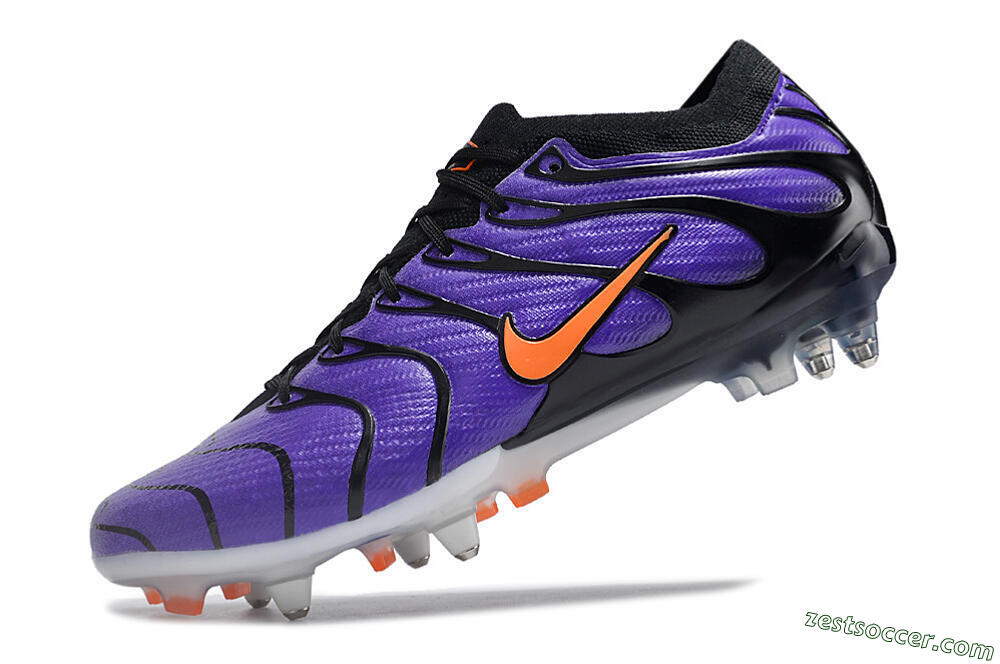 Nike Air Zoom Mercurial Vapor 15 Elite SG Low-Tops Soccer Cleats - Purple/Black/Orange 5