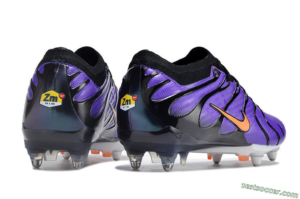 Nike Air Zoom Mercurial Vapor 15 Elite SG Low-Tops Soccer Cleats - Purple/Black/Orange 6