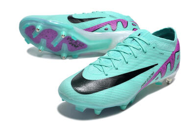 Nike Air Zoom Mercurial Vapor 15 Elite SG Low-Tops Soccer Cleats - Turquoise/Black/White/Purple