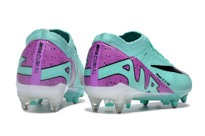 Nike Air Zoom Mercurial Vapor 15 Elite SG Low-Tops Soccer Cleats - Turquoise/Black/White/Purple