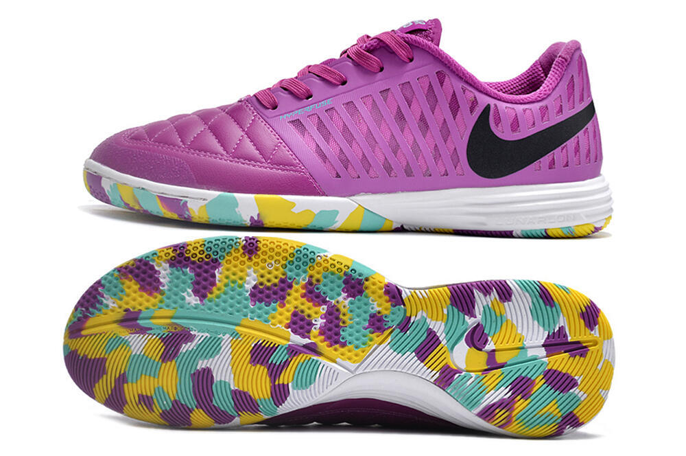 Nike Lunar Gato 2 IC Low-Tops Soccer Shoes - Purple/Black/Rainbow 1
