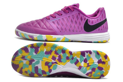 Nike Lunar Gato 2 IC Low-Tops Soccer Shoes - Purple/Black/Rainbow