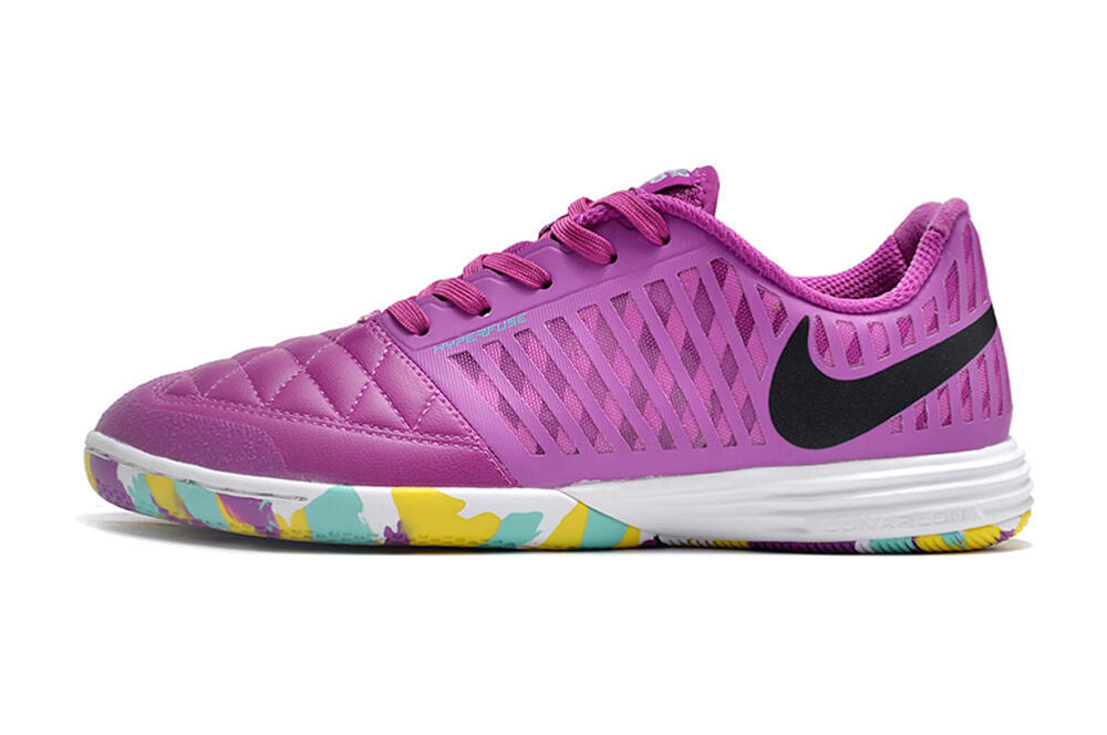 Nike Lunar Gato 2 IC Low-Tops Soccer Shoes - Purple/Black/Rainbow 2