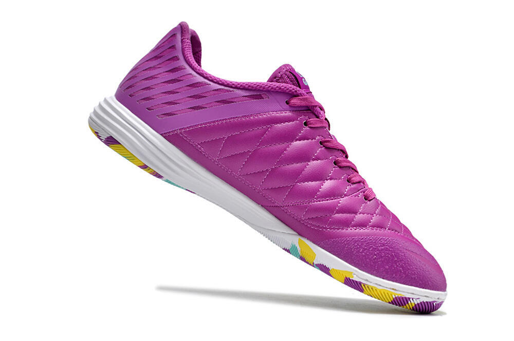 Nike Lunar Gato 2 IC Low-Tops Soccer Shoes - Purple/Black/Rainbow 4