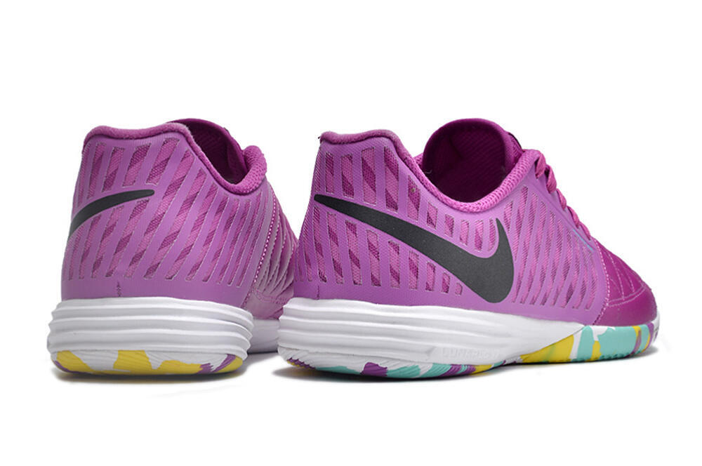 Nike Lunar Gato 2 IC Low-Tops Soccer Shoes - Purple/Black/Rainbow 6