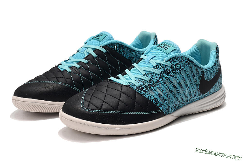 Nike Lunar Gato 2 IC Low-Tops Soccer Shoes - Black/Jade/White 4