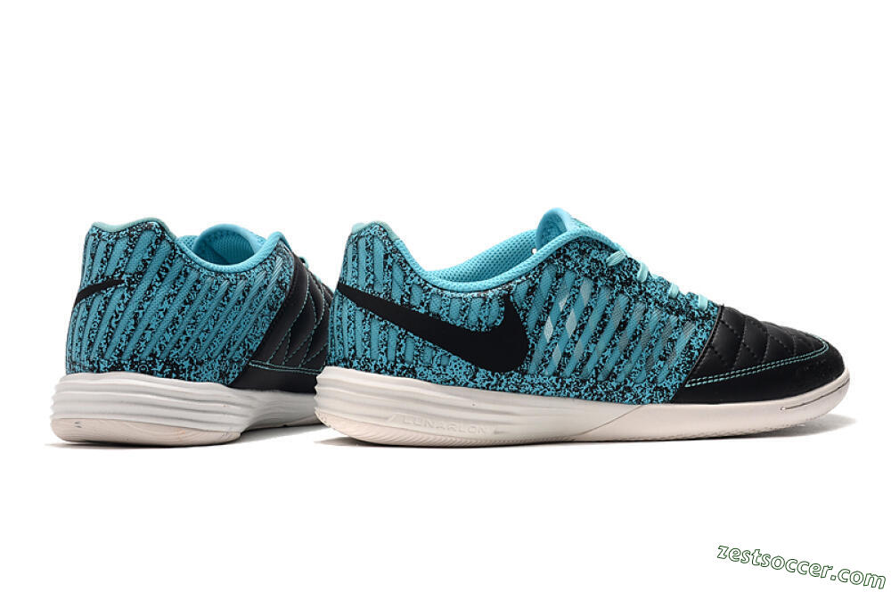 Nike Lunar Gato 2 IC Low-Tops Soccer Shoes - Black/Jade/White 5