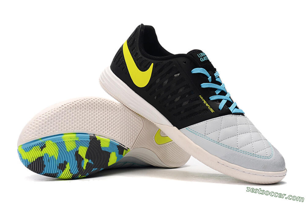 Nike Lunar Gato 2 IC Low-Tops Soccer Shoes - Black/Blue/Yellow 1