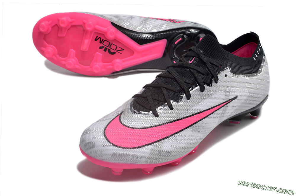 Nike Air Zoom Mercurial Superfly 9 Elite FG Low-Tops Soccer Cleats - Silver/Pink/Black 3