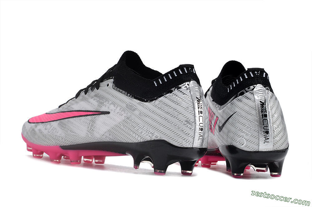 Nike Air Zoom Mercurial Superfly 9 Elite FG Low-Tops Soccer Cleats - Silver/Pink/Black 4