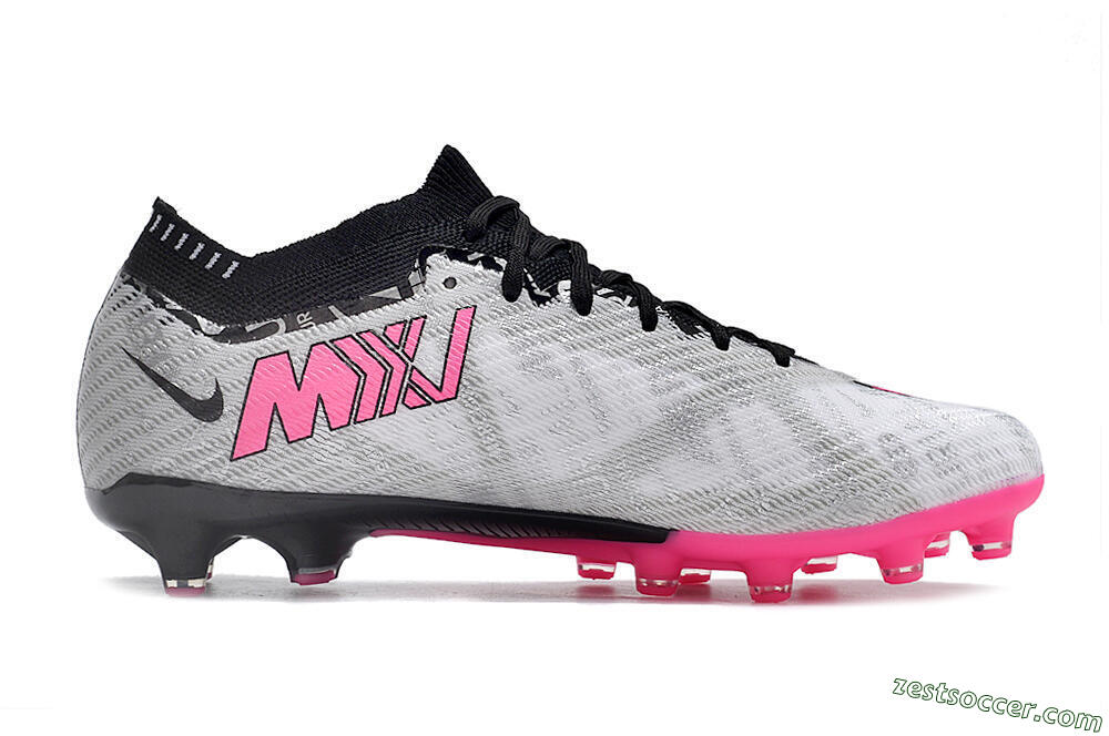 Nike Air Zoom Mercurial Superfly 9 Elite FG Low-Tops Soccer Cleats - Silver/Pink/Black 5