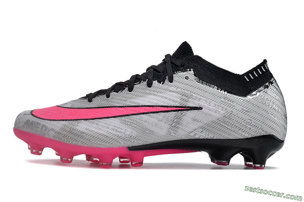 Nike Air Zoom Mercurial Superfly 9 Elite FG Low-Tops Soccer Cleats - Silver/Pink/Black 2