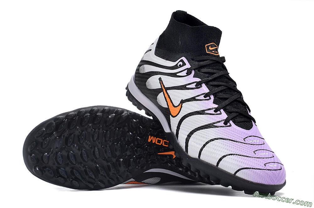 Nike Air Zoom Mercurial Superfly 9 Elite TF High-Tops Soccer Shoes - Purple/Black/Orange 1