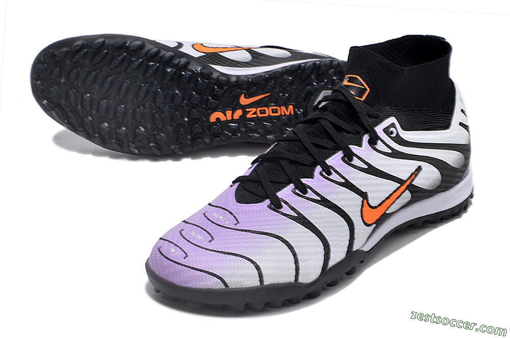 Nike Air Zoom Mercurial Superfly 9 Elite TF High-Tops Soccer Shoes - Purple/Black/Orange 3