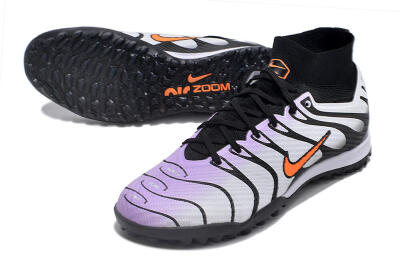 Nike Air Zoom Mercurial Superfly 9 Elite TF High-Tops Soccer Shoes - Purple/Black/Orange