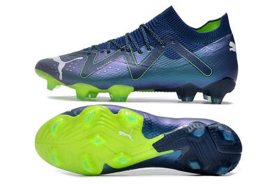 Puma Future Ultimate FG Low-Tops Soccer Cleats - Blue/Black/Yellow