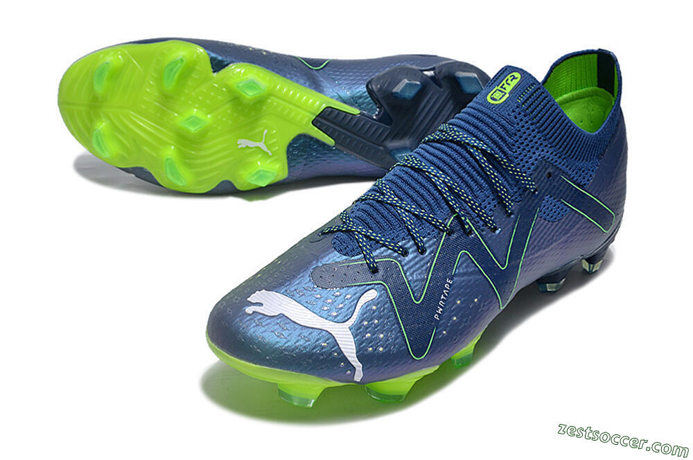 Puma Future Ultimate FG Low-Tops Soccer Cleats - Blue/Black/Yellow 3