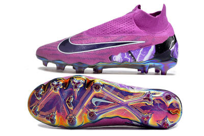 Nike Phantom GX DF Elite FG High-Tops Soccer Cleats - Purple/Black/White/Gold