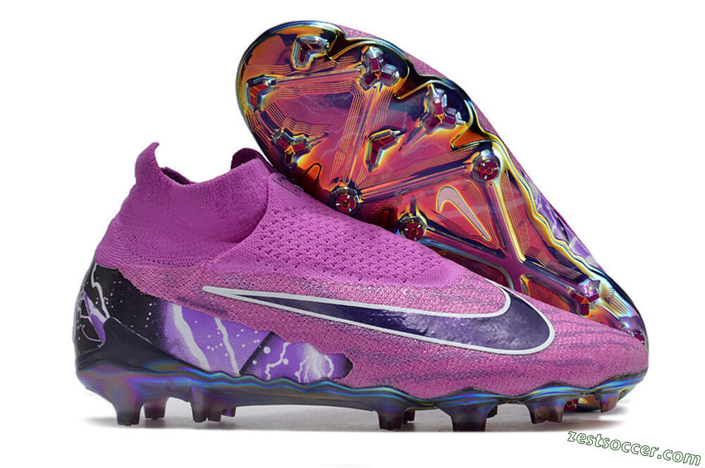 Nike Phantom GX DF Elite FG High-Tops Soccer Cleats - Purple/Black/White/Gold 0
