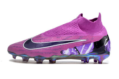 Nike Phantom GX DF Elite FG High-Tops Soccer Cleats - Purple/Black/White/Gold