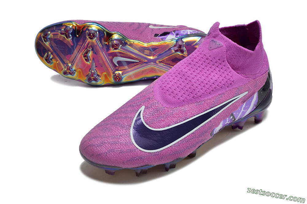 Nike Phantom GX DF Elite FG High-Tops Soccer Cleats - Purple/Black/White/Gold 3