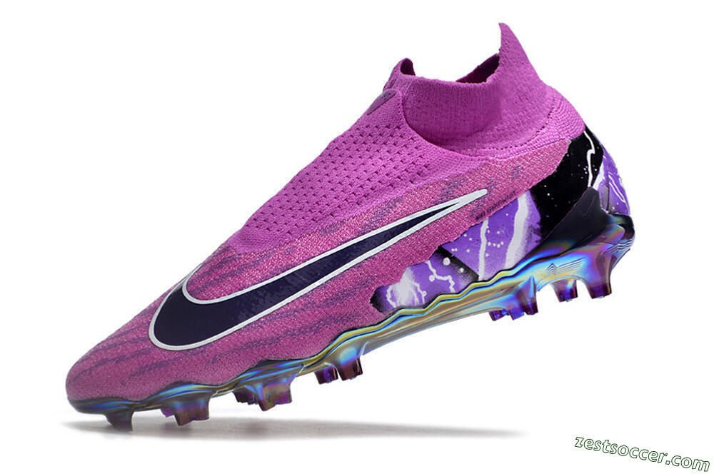 Nike Phantom GX DF Elite FG High-Tops Soccer Cleats - Purple/Black/White/Gold 5