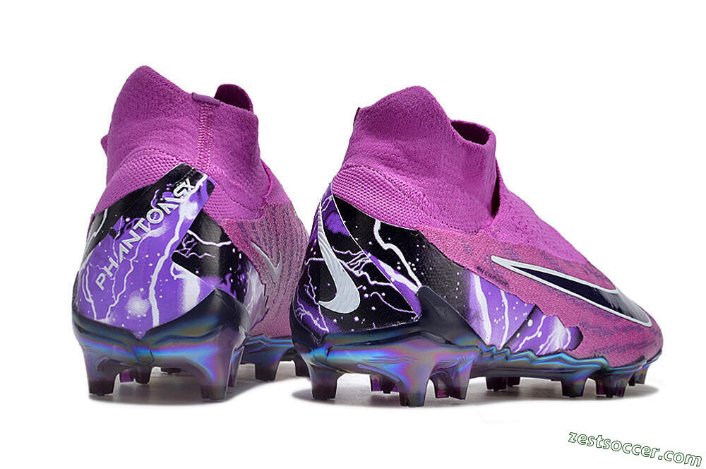 Nike Phantom GX DF Elite FG High-Tops Soccer Cleats - Purple/Black/White/Gold 6