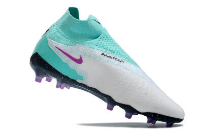 Nike Phantom GX Elite DF FG High-Tops Soccer Cleats - White/Purple/Jade