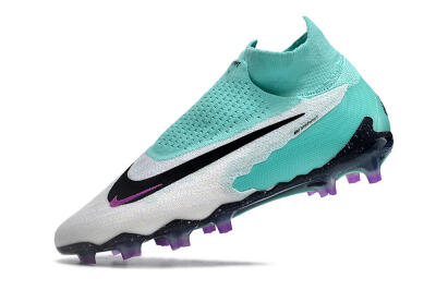Nike Phantom GX Elite DF FG High-Tops Soccer Cleats - White/Purple/Jade