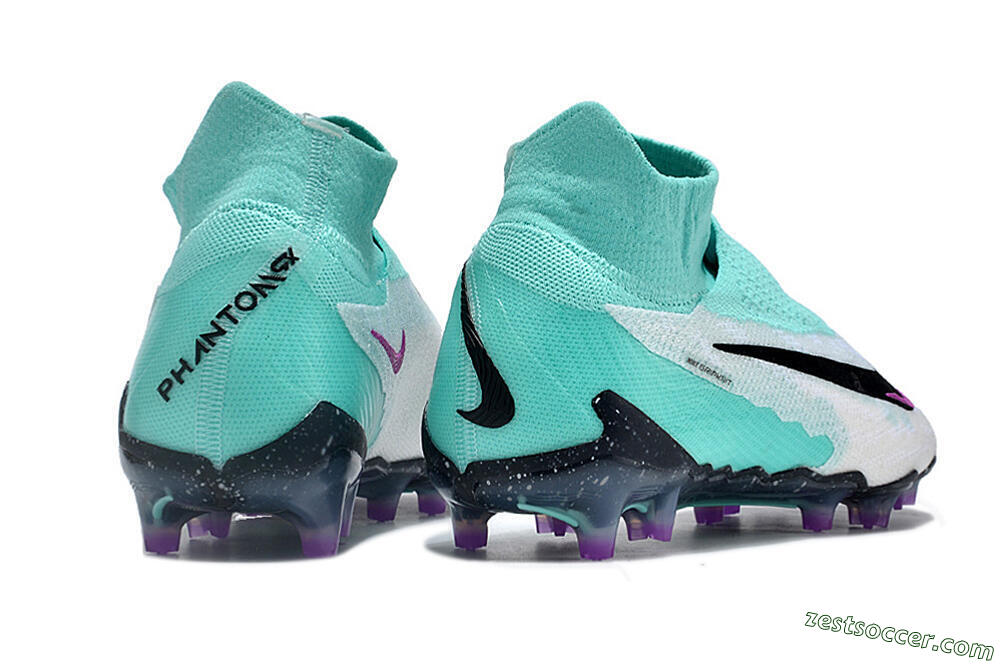 Nike Phantom GX Elite DF FG High-Tops Soccer Cleats - White/Purple/Jade 6