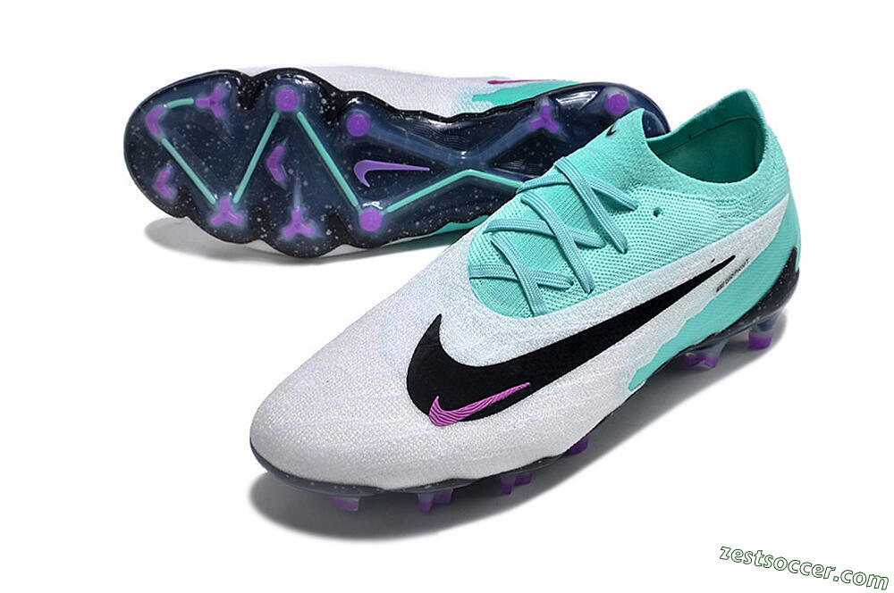 Nike Phantom GX Elite FG Low-Tops Soccer Cleats - Silver/Blue/Purple/Black 3